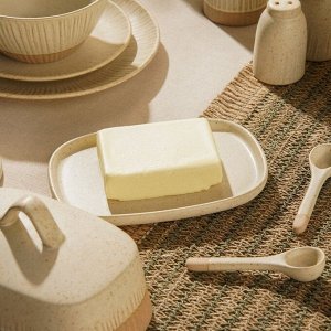 Маслёнка SL Home «Виенто», 18,5?13?10,5 см, керамика, бежевая