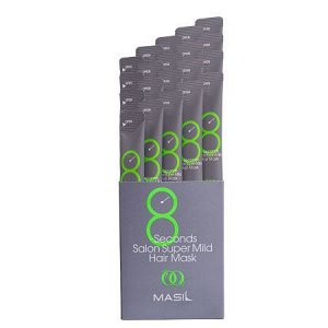 Маска для ослабленных волос зеленая MASIL 8Seconds 8Seconds Super Mild Hair Mask в стике, (20 шт.)