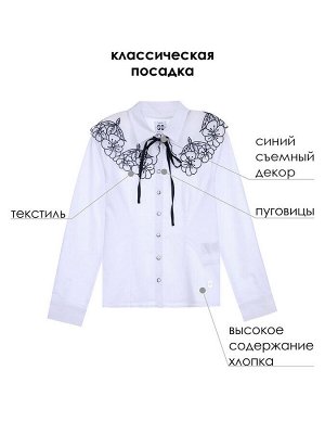 Блузка со съемным воротником