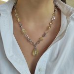 Колье с лимонным цитрином уценка