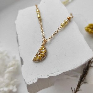 Чокер из цитрина + цепочка с долькой лимона