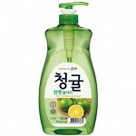 LION Концентрированное средство для мытья посуды Chamgreen Зеленый цитрус, флакон, 970 мл