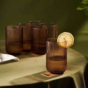 Стаканы SL Home «Модерн», 400 мл, 8x13 см, набор 6 шт., стекло, розовые