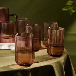 Стаканы SL Home «Модерн», 400 мл, 8x13 см, набор 6 шт., стекло, розовые