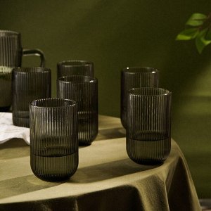 Набор стаканов SL Home «Модерн», 400 мл, 8*13 см, стекло, графитовый