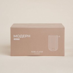 Набор стаканов стеклянный SL Home «Модерн», 400 мл, 8*13 см, цвет прозрачный