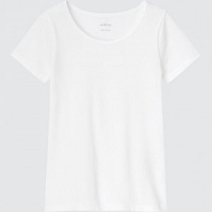 Футболка хлопковая смесь U-Neck , белый
