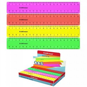 Линейка 20см пластиковая ErichKrause Neon Solid ассорти 50574
