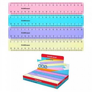 Линейка 20см пластиковая ErichKrause Pastel пастель ассорти 49547