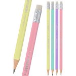 Карандаш чернографитный НВ с ластиком deVENTE Pastel трехгранный ассорти 5032337