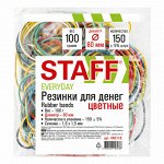 Резинка для денег 100 г цветная, диаметр 60 мм, STAFF 440118