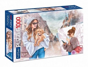 Пазл 1000эл А2 Девушка с собачкой 1000ПЗ2_23826