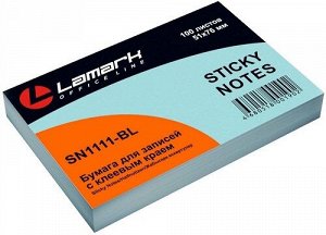 Липкий блок 51х76мм 100л голубой пастель LAMARK SN1111-BL