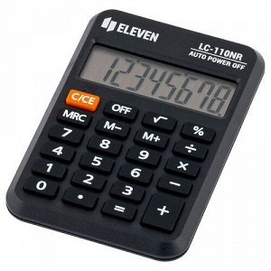 Калькулятор Eleven LC-110NR карманный (8 разрядов) карманный черный