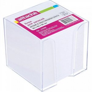 Блок для записи 9x9x9см белый в боксе Attache 25688