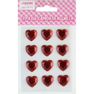 Стразы самоклеящиеся deVENTE Heart красные 8004049