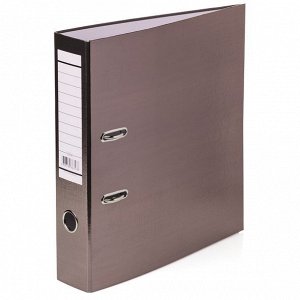 Папка-регистратор 70мм PVC+картон Hatber METALLIC коричневый 70ПР4_03404