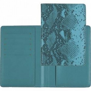 Обложка для паспорта deVENTE Reptile бирюзовая 1030922