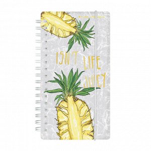 Записная книжка А6- 80л клетка на гребне с резинкой CUTE JOURNAL АНАНАС 3-574/07