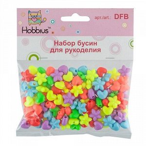 Бусины пластиковые Hobbius Конфетти Звездочки/Сердечки DFB№03