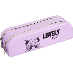 Пенал deVENTE Lovely Girl 20,5x5,7x6,8см прямоугольный силикон сиреневый 7020436
