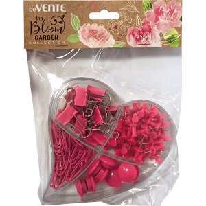 Набор deVENTE Bloom Garden скрепки/кнопки/зажимы/магниты розовый 4133201