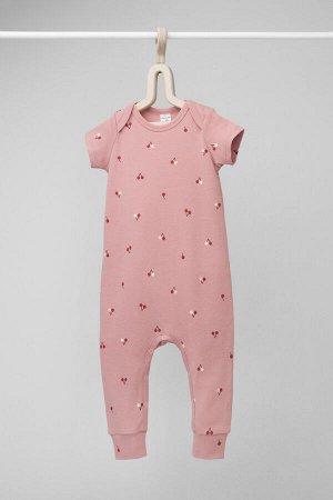 Полукомбинезон(Весна-Лето)+baby (бледно-лиловый, цветные вишни)