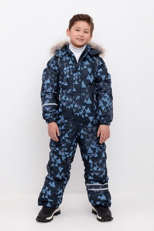 Комбинезон(Осень-Зима)+boys (индиго, геометрия с треугольниками)