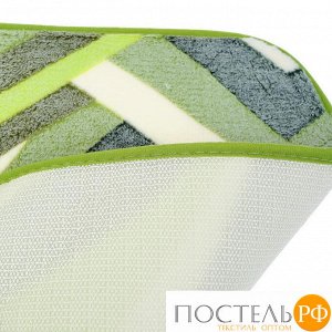Набор ковриков для ванной и туалета Геометрия, 3 шт, цвет зелёный