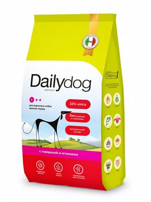 Сухой корм Dailydog  для взрослых собак мелких пород c Ягненком и Говядина. 1,5 кг. Премиум. Россия