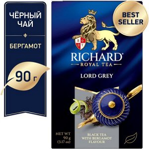 Чай Richard Lord Grey 90г (1/14) черн. с бергамотом и цедрой цитрусовых 610402/102250