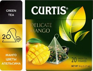 Чай Curtis Delicate Mango 1.8*20пак (1/12) пирамид. зеленый с манго 100665/102211