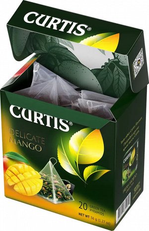 Чай Curtis Delicate Mango 1.8*20пак (1/12) пирамид. зеленый с манго 100665/102211