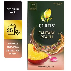 Чай Curtis Fantasy Peach 1.5*25пак (1/12) зеленый сашет 101662/102217