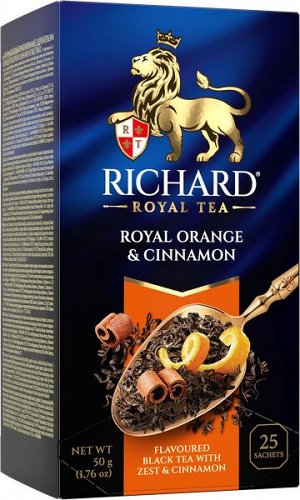 Чай Richard Royal Orange &amp; Cinnamon 2*25пак (1/12) черн. с цедрой апельсина и корицей 100734/102237