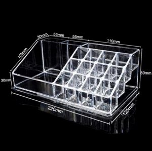 Акриловый органайзер для косметики Cosmetic Organizer, 22х12х8 см