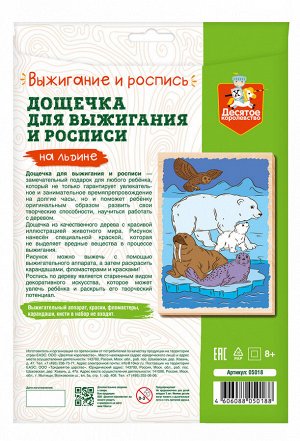 Выжигание. Доска для выжигания и росписи 1 шт "На льдине" А4 (конверт)