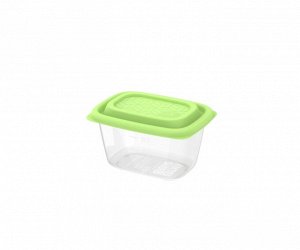 Новый бренд Контейнер для СВЧ и заморозки продуктов 0,45 л (цветная крышка) «Гурман» (128×95×75мм)
