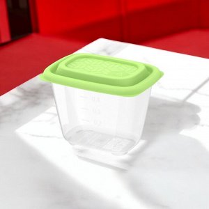 Контейнер для СВЧ и заморозки продуктов 0,56 л (цветная крышка) «Гурман» (128×95×98мм)