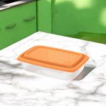 Контейнер для СВЧ и заморозки продуктов 0,8 л (цветная крышка) «Гурман» (194×131×52мм)