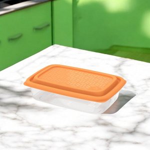 Контейнер для СВЧ и заморозки продуктов 0,8 л (цветная крышка) «Гурман» (194×131×52мм)