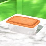 Контейнер для СВЧ и заморозки продуктов 1,1 л (цветная крышка) «Гурман» (194×131×75мм)