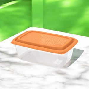 Новый бренд Контейнер для СВЧ и заморозки продуктов 1,1 л (цветная крышка) «Гурман» (194×131×75мм)
