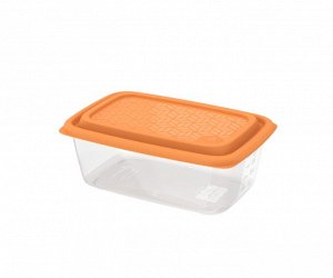 Новый бренд Контейнер для СВЧ и заморозки продуктов 1,1 л (цветная крышка) «Гурман» (194×131×75мм)
