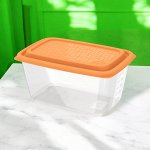 Контейнер для СВЧ и заморозки продуктов 1,5 л (цветная крышка) «Гурман» (194×131×98мм)