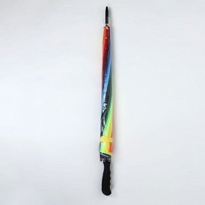 Зонт - трость полуавтоматический «Радуга», эпонж, 16 спиц, R=48/55 см, D = 96 см, разноцветный