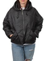23-061 BLACK Куртка оверсайз демисезонная женская (синтепон 100 гр.).