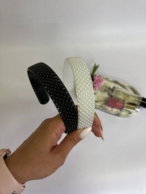 Ободок пластиковый широкий "Жемчужинки"