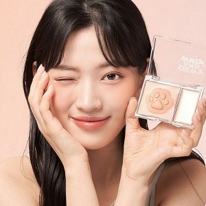 Палетка для сияния кремовые румяна+хайлайтер Black Rouge Dewy Whip Cheek And Beam #DW03 Tangerine, 11.5г