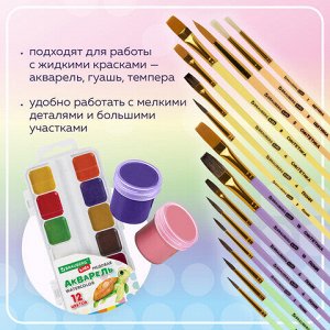 Кисти НАБОР 15 шт. (ПОНИ – 9 шт., СИНТЕТИКА – 4 шт., ЩЕТИНА – 2 шт.) BRAUBERG KIDS, 201081